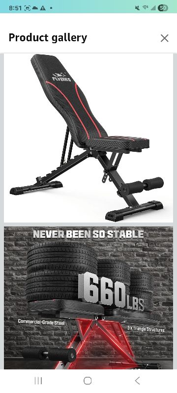 Photo 1 of 21,436)
FLYBIRD Adjustable Bench,Utility Weight Bench for Full Body Workout- Multi-Purpose Foldable Incline Bench (Black)
