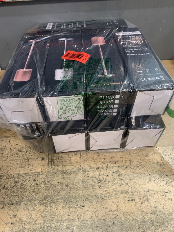 Photo 1 of 10 Pack - Black Rechargeable Cordless Table Lamps, Portable LED Desk Lamps, Dimming 5000mAh Rechargeable Battery Powered LED Lighting for Restaurant,Bar, Bedroom, Outdoor, Party