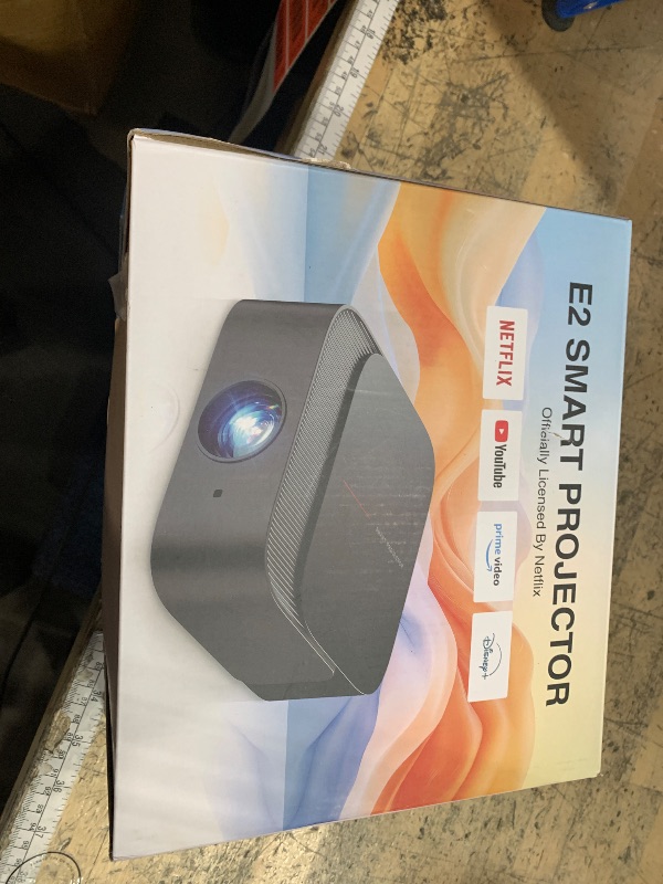 Photo 1 of [2025 Netflix-Licensed | 386+ Built-in Apps] DBPOWER E2 Smart Projector with WiFi and Bluetooth, Mini Projector 4K Support with Netflix, Youtube, Disney+, Hulu, Max, Crunchyroll w Portable Case