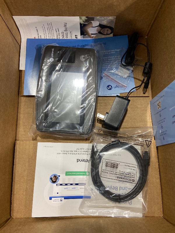 Photo 1 of **POSSIBLY FOR PARTS** uAttend JR2000 Biometric Fingerprint, RFID, PIN Time Clock for Small Business – Cloud-Based Attendance System with Optional Payroll Integration – All-in-One System