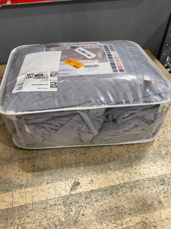 Photo 1 of YUEVELLA Velvet 1OO% Waterproof Reclining Sectional Couch Covers for Sectional Sofa L Shape 9-Piece Quilted Corner Recliner Sofa Cover Slipcovers Set Washable (5 Seater with 2 Console, Silvery Grey)