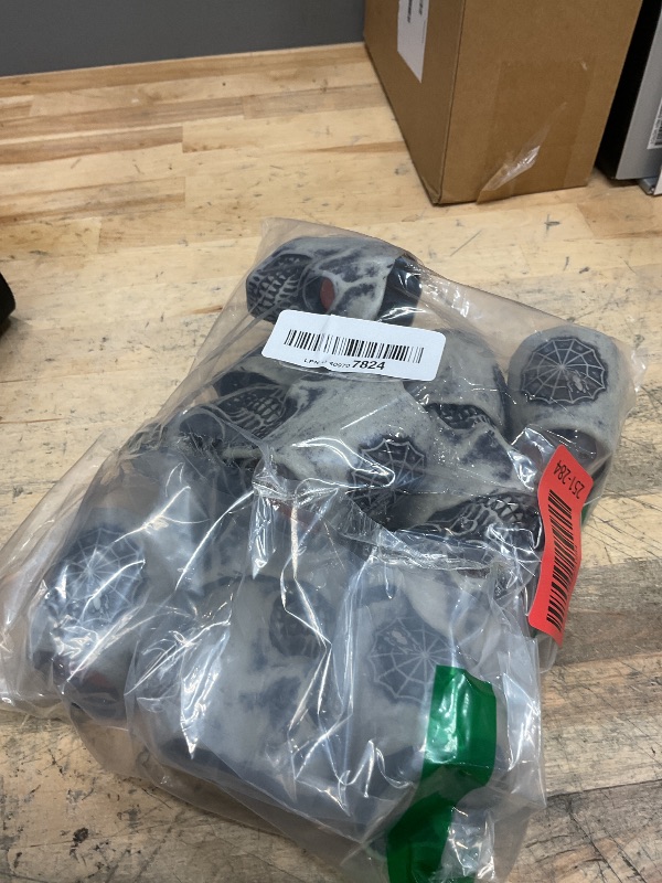 Photo 1 of [ Flickering Colorful Lights ] 12 Pack Halloween Skull Tealights Candles, LED Skull Lights Flame Less Candles Battery Operated Lighted Halloween Table Decorations Home Indoor Mantel Fireplace Party