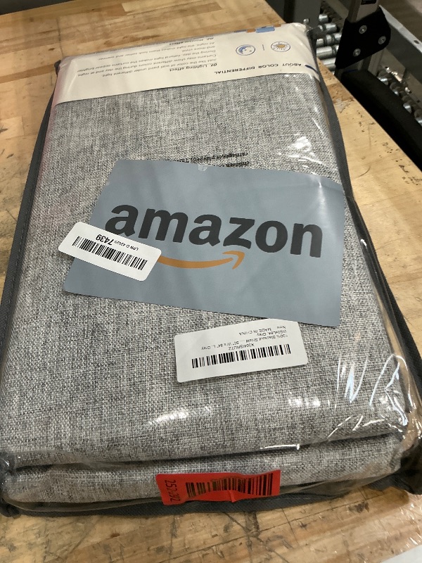 Photo 1 of 100% Blackout Shield Linen Blackout Curtains for Bedroom 84 Inches Long, Back Tab/Rod Pocket Living Room Drapes, Thermal Insulated Blackout Curtains 2 Panels Set, 50" W x 84" L, Grey