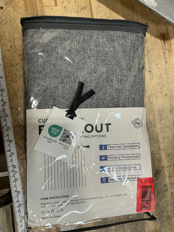 Photo 1 of 100% Blackout Shield Linen Blackout Curtains for Bedroom 84 Inches Long, Back Tab/Rod Pocket Living Room Drapes, Thermal Insulated Blackout Curtains 2 Panels Set, 50" W x 84" L, Darkgray