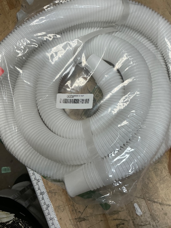Photo 1 of 1-1/2-Inch Pool Hoses for Above Ground Pools with Clamps - 1.5" Diameterd Replacement Pool Pump Hose Compatible with Intex Coleman Skimmer Surface Pool Pump (White -2 Pack)