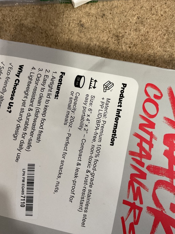 Photo 1 of 2 Pack Stainless Steel Snack Containers with Lids - Reusable 3 Compartment Snackle Box Container Divide Wet Dry Leakproof Metal Food Storage Containers for School, Home, Travel (Blue + Green)