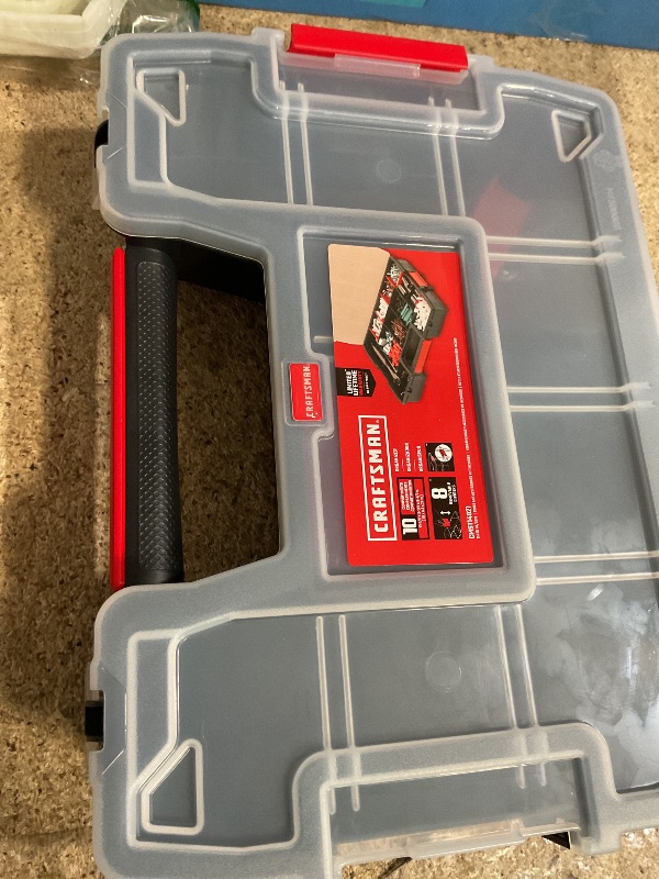 Photo 1 of *** LEFT SIDE LATCH IS BROKEN***    CRAFTSMAN 10-Compartment Small Tool Storage Organizer, Plastic (CMST14021)