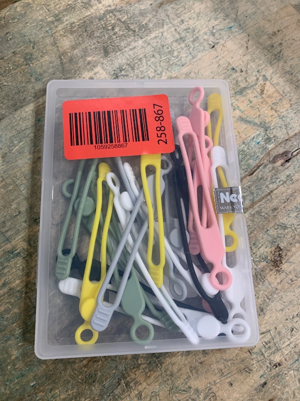 Photo 1 of 30Pcs Nearockle Silicone Cable Ties for Bundling Earphone, Phone Charger, Computer Cords, Reusable Cord Organizer Cable Management in Home,Office,Kitchen,School (6 Colors)