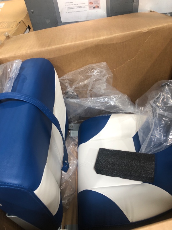 Photo 1 of ******************MISSING 1 CHAIR**************
Boat Seating 2 Pack Fold-Down Fishing Boat Chair Blue and White