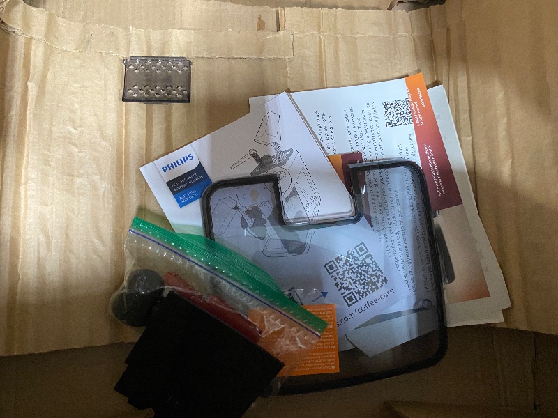 Photo 1 of (DAMGED,UNTESTED)  FOR PARTS* Philips 3200 Series Fully Automatic Espresso Machine, LatteGo Milk Frother, 5 Coffee Varieties, Intuitive Touch Display, 100% Ceramic Grinder, AquaClean Filter, My Coffee Choice, Black (EP3241/54)