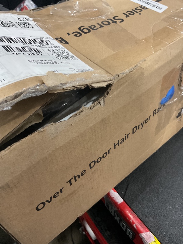 Photo 1 of **UNKNOWN DAMAGES/MISSING PIECES** Consmest 6-Tier Hair Tool Organizer - Hair Dryer Holder Over The Door/Wall Mounted DIY Adjustable Shelf Bathroom Door Organizer with Hook for Curling Iron/Blow Dryer/Straightener White