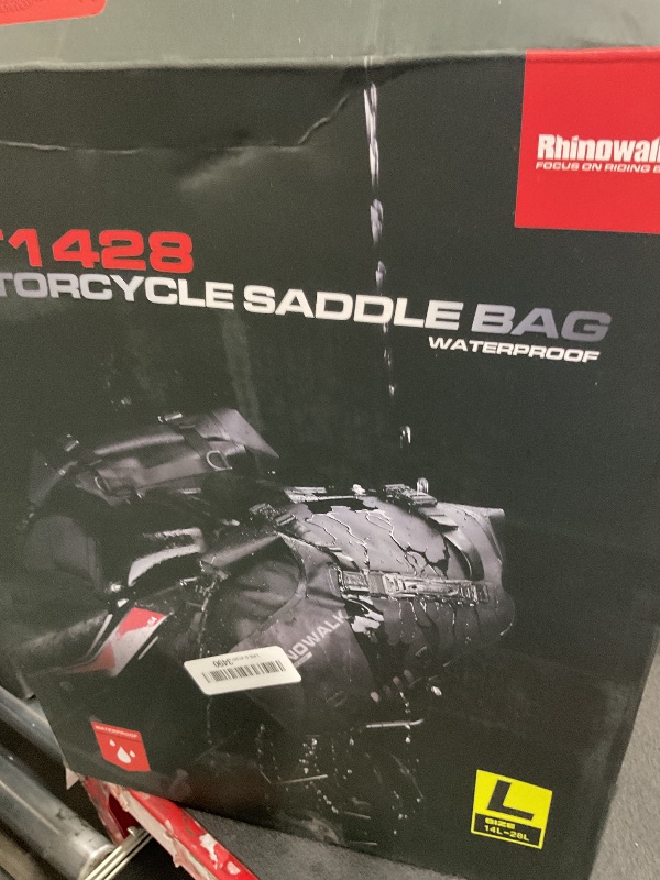 Photo 1 of ***FOR PARTS/BAG SEVERLY DAMAGED*** Rhinowalk Motorcycle Saddle Bags Waterproof Anti-Vibration Motor Side Bags Shoulder Bag Motorbike Panniers 28L(14L*2) for most Adventure and Sport Motorcycle Racks, 1 Pair