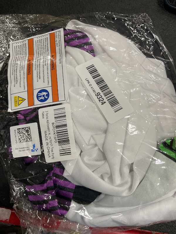 Photo 1 of 3 Packs Halloween Hanging Ghosts Decorations Outdoor Indoor, Spooky Glowing Ghost Witch Hat Striped Stockings High Heels String Lights 3 Modes Patio Yard Front Porch Tree Party(Contains 18 Batteries)