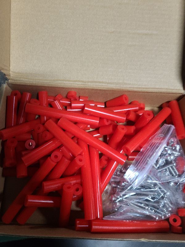 Photo 1 of 195 Pieces Electrical Outlet Extender Kit 105 Pieces Outlet Screw Spacers and 90 Pieces 6-32 Thread Flat Head Device Mounting Screws for Household and Industrial Electricity