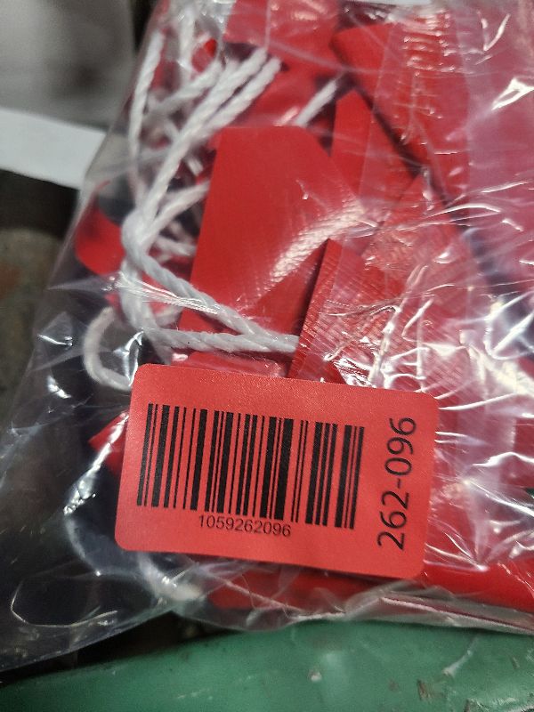 Photo 1 of 105FT Safety Warning Pennant Banner Flags – Multipurpose OSHA High Visibility Triangle Flags for outside fence, Roadwork, Party and Hazard Areas(RED,45pcs,105FT)