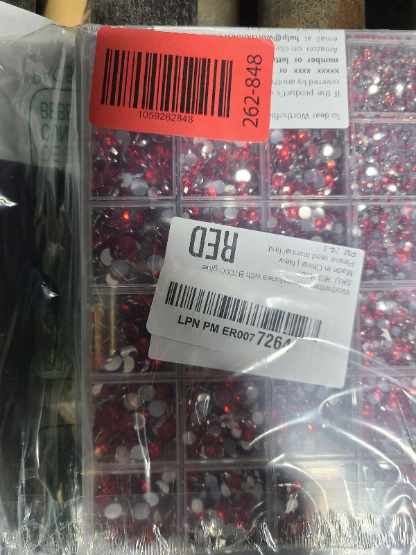 Photo 1 of 20100Pcs Red Rhinestones for Crafts Bedazzling with b7000 Gem Glue, Flatback Rinestones Crystals Diamonds for Clothing Clothes Fabric Shoes Decoration, Flat Back Gemstones Bulk Badazzle Kit 2-6mm