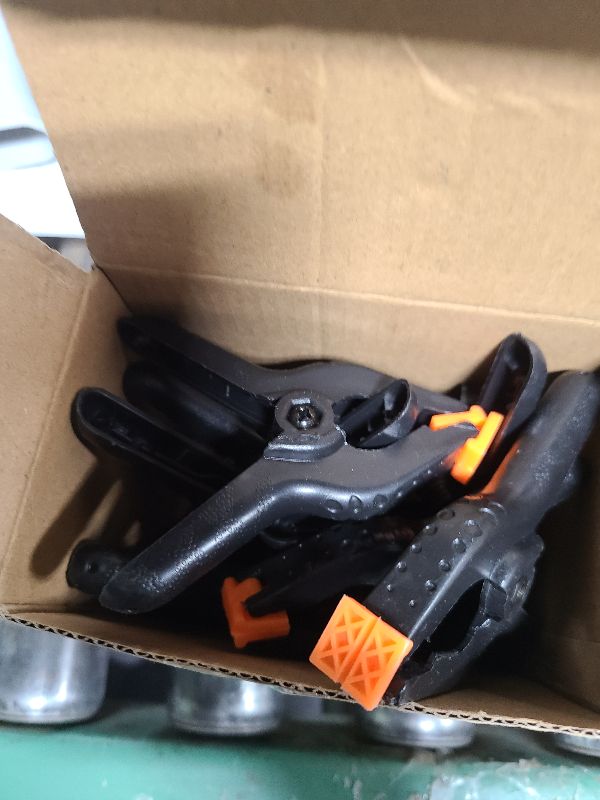 Photo 1 of 12 Pack Plastic Spring Clamps, 3.5inch Small Heavy Duty Clips for Crafts, Backdrop Stand, Woodworking, Photography Studios (Black)