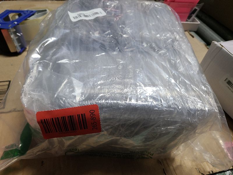 Photo 1 of 200 Count Clear Plastic Hinged Take Out Containers Clamshell Takeout Tray Food Clamshell Containers Outside Diameter for Dessert, Snacksetc, Cakes Slice, Cookies, Salads