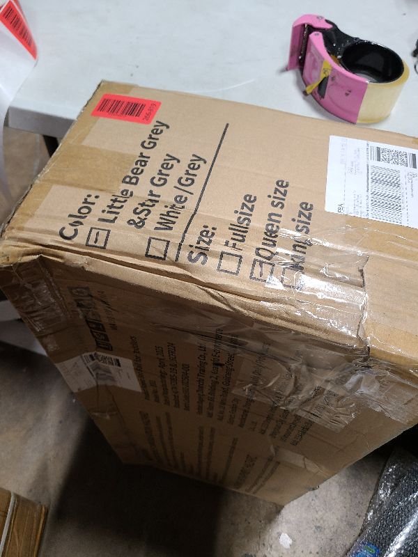 Photo 1 of 3 Piece Bed Rails for Queen Bed, No-Drill Needed Baby Bed Rail Guard for Toddlers with Height Adjustable, Thickened Child Safety Side Railing Guards/Bedrail for Kids, Grey Bear Design, 60x78.7x78.7in