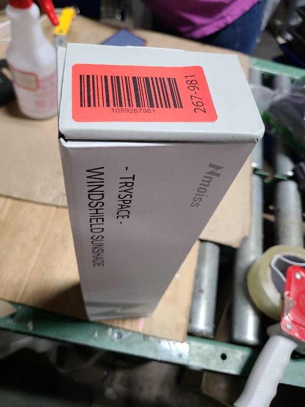 Photo 1 of [2025 Upgrade] Nmoiss Windshield Sun Shade Umbrella - [Vinyl Coating Heat Shield] Protect Car from Sun Rays & Heat Damage Keep Cool and Protect Interior, Spring Structure Edge Medium 56" L x 31" W