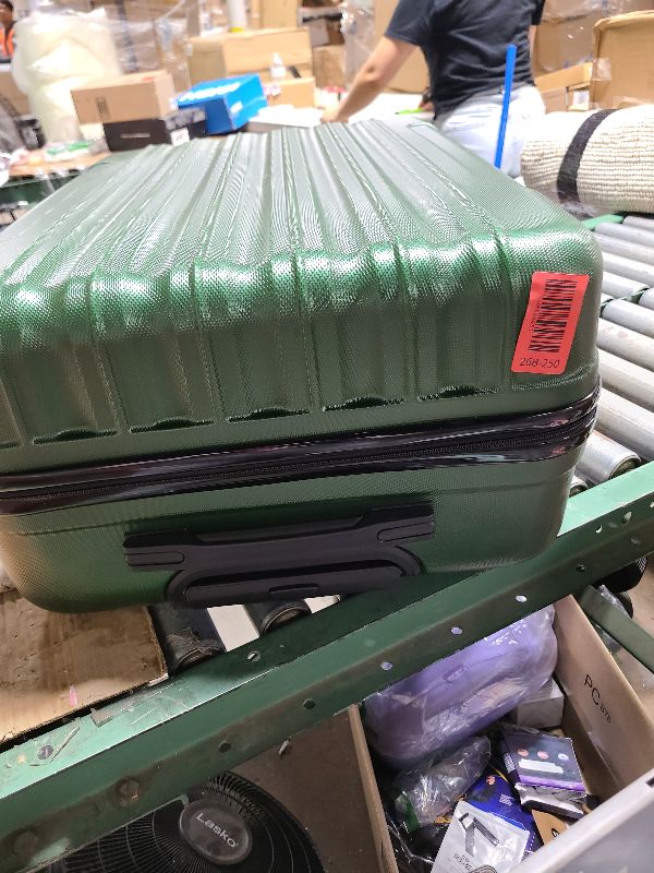 Photo 1 of 28 inch Luggage Hardside Lightweight Suitcase with Spinner Wheels TSA Lock for Travel Business (Green&Black)