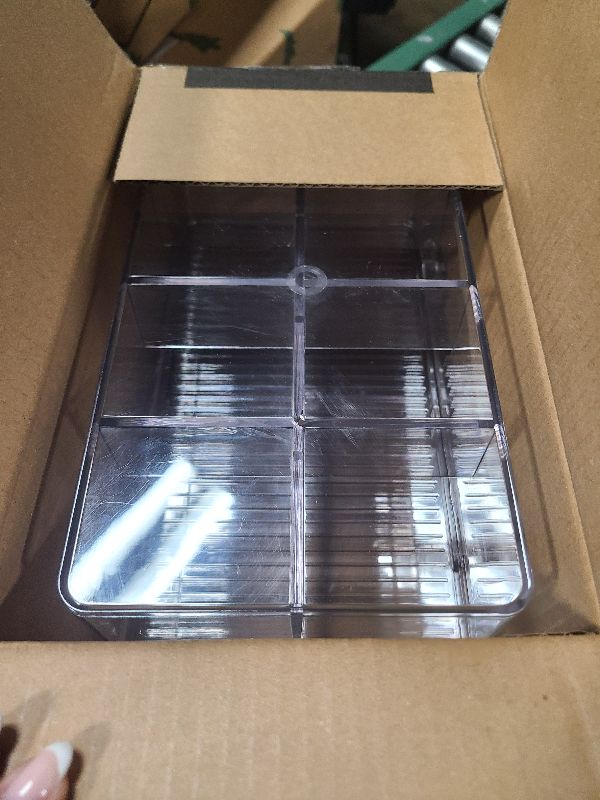 Photo 1 of 2 Pack Stackable Plastic Tea Bag Organizer, Clear Sugar Packets Storage Box with 8 Grids Compartments Divided, Tea Bag TB-001 TB-001