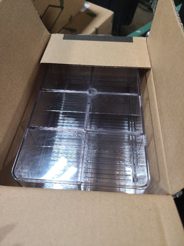 Photo 1 of 2 Pack Stackable Plastic Tea Bag Organizer, Clear Sugar Packets Storage Box with 8 Grids Compartments Divided, Tea Bag TB-001 TB-001