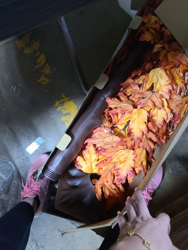 Photo 1 of 2 Pack 6FT 130 LED Lighted Maple Tree - Thanksgiving Decor Artificial Fall Tree with 13 Branches, 13 Acorns 260 Leaves, Remote 8 Modes, Timing, DC 5V Safe for Outdoor Wedding Party Autumn Decor