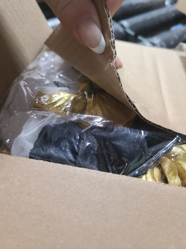 Photo 1 of 108pcs Roses Head Flowers with Stem - Black Gold White Graduation Artificial Flowers Rose Bulk - Silk Rose Fake Flower for Birthday Wedding Baby Shower Centerpieces Gold Theme Grad Party Tables Decor