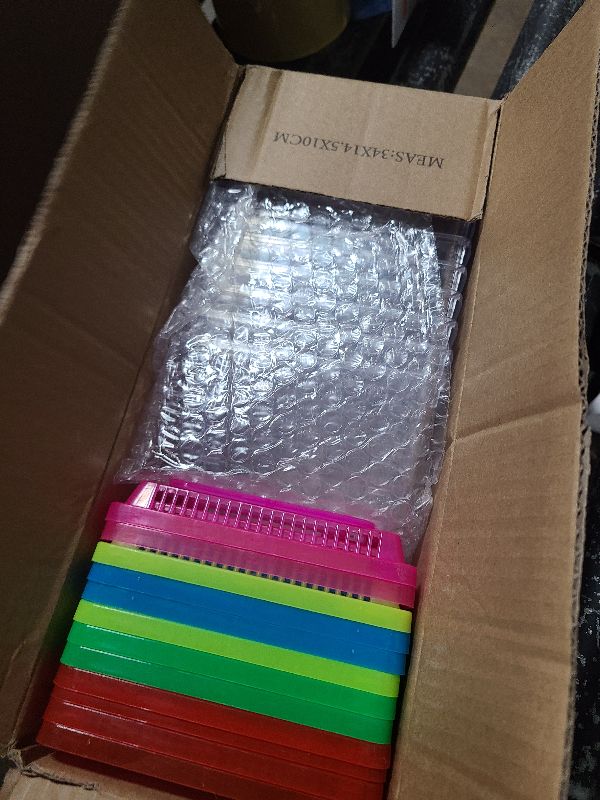 Photo 1 of 12Pcs Plastic Reptile Terrariums Carrier Cage Tarantula Enclosure Snake Breeding Box Hatching Container Transparent Fish Tank Turtle Aquarium with Random Color Lid for Spider, XS(5.1” x 3.5” x 3.5”