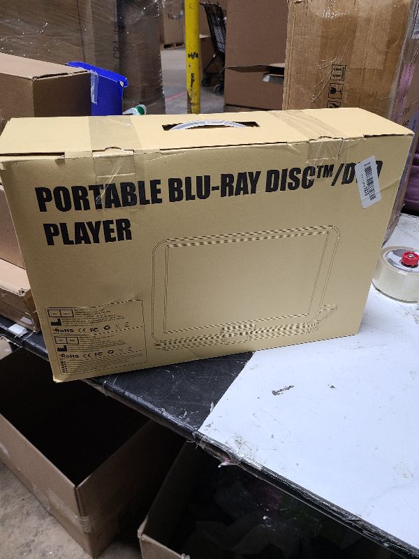 Photo 1 of 17.6" Portable Blu Ray DVD Player with 15.4" Screen, HDMI Input/Output, Sync Screen, 5 Hours Playing Time, 1080P MP4 MKV Video, Surround Audio, USB SD