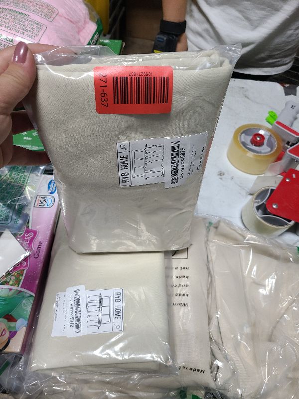 Photo 1 of RYB HOME RV Curtains for Camper Windows - Soft Thermal Insulated Small Window Curtain Tiers for Cafe Kitchen Bedroom Basement Glass Door Window, W 42 x L 30 inches, Geige, 2 Panels