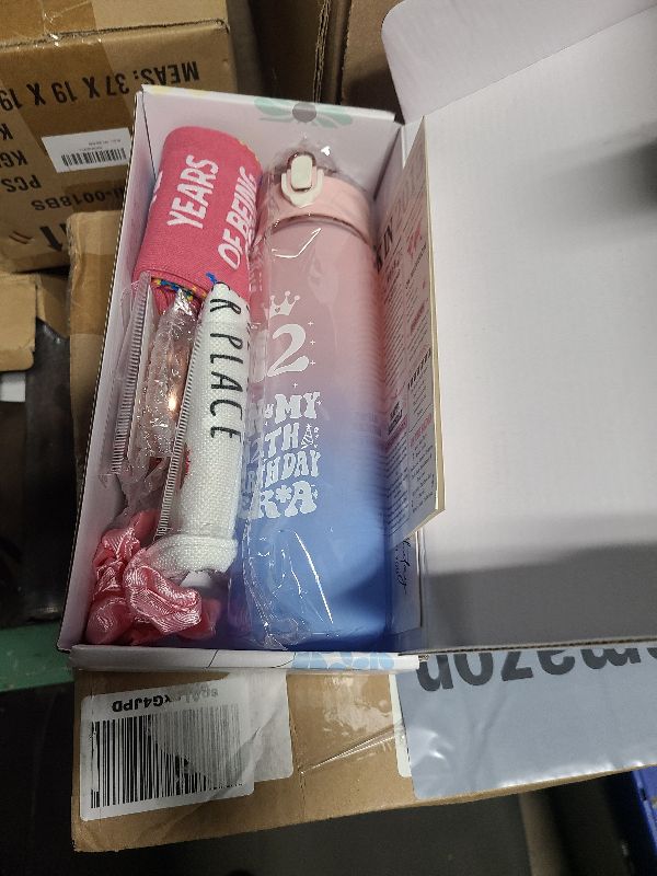 Photo 1 of 12 Year Old Girl Birthday Gifts for 12 Year Old Girl Gift Trendy Stuff 12th Birthday Gifts for Girls Happy 12th Decorations Things Set with Tumbler Socks Bag Poster Bracelet Necklace Mirror Headband