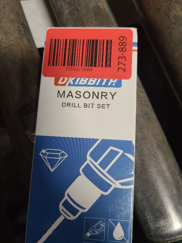 Photo 1 of 10-Piece Masonry Drill Bit Set for Concrete Tile Glass Ceramic Brick,1/8 to 1/2 Inch Drilling Bits with Triangle Handle,Tungsten Steel Alloy Tip.?Black?