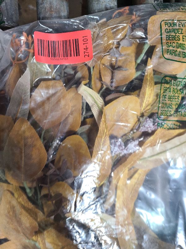 Photo 1 of 26'' Eucalyptus Wreath for Front Door - Autumn Large Artificial Eucalyptus Outdoor Wreath for Porch, Window,Farmhouse,Home,Holiday,Hanging Fall Decorations (Orange)