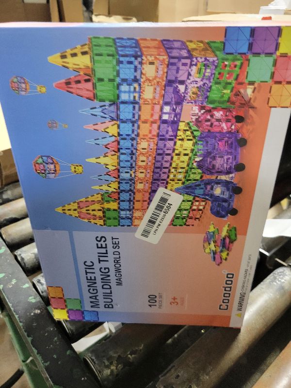 Photo 1 of 100PCS Magnetic Tiles STEM Building Toys Set with 2 Cars, Sensory Stacking Magnetic Blocks for Toddlers & Kids, Ideal for Preschool Montessori Toys Christmas Birthday Gifts for Boys & Girls Ages 3+