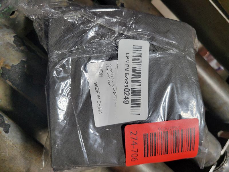 Photo 1 of 100 Pack Cocktail Napkin 2-Ply Dessert Napkins Folded 5 x 5 Inches Disposable Napkins for Dinner Wedding Birthday Party Bridal Anniversary Reception Event (100, Black)