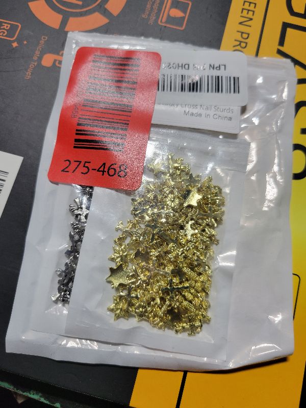 Photo 1 of 240 Pcs Silver and Gold Cross Nail Charms Bulk – 3D Silver and Gold Nail Charms Cross for DIY & Professional Manicures – Large-Pack for Creative Manicures with Shiny Crosses Accents