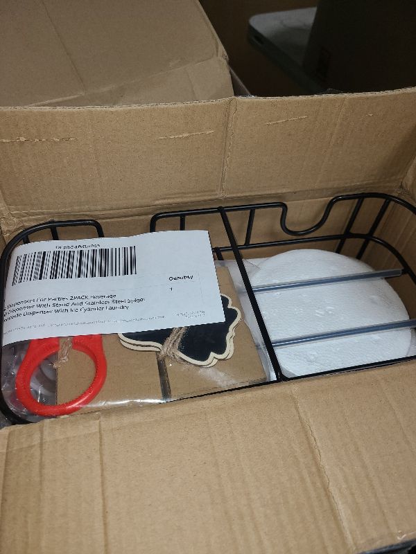 Photo 1 of 1 Gallon Glass Drink Dispensers For Parties 2PACK.Beverage Dispenser,Glass Drink Dispenser With Stand And Stainless Steel Spigot 100% Leakproof.Lemonade Dispenser With Ice Cylinder.Laundry Detergent