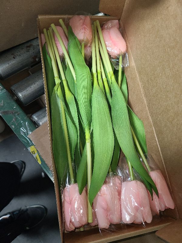 Photo 1 of 20PCS Artificial Tulips Real Touch Faux Flower Moisturizing Tulips for Photography Ornaments Home Garden Wedding Party Decor Fake Flowers (Pink)