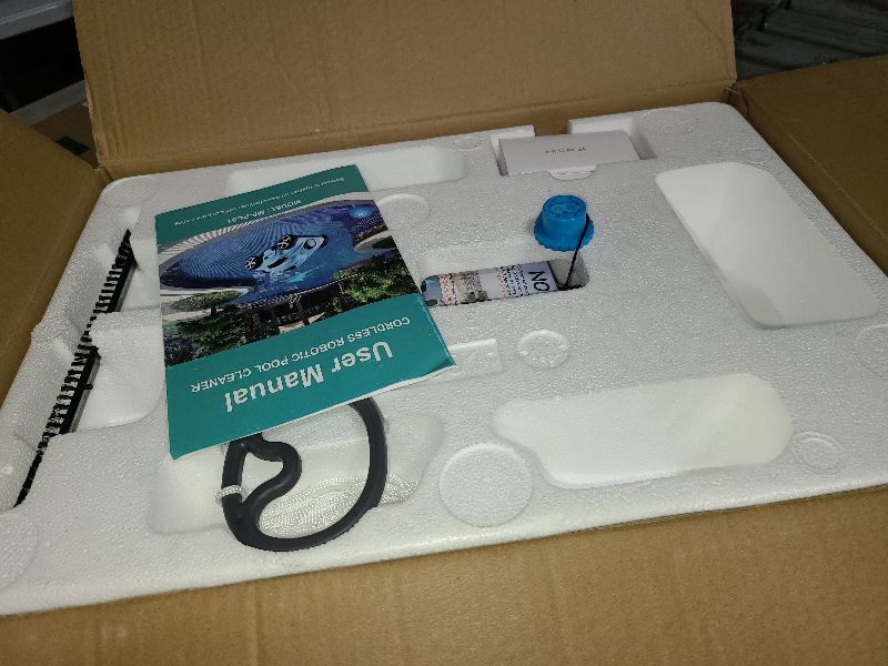 Photo 1 of 110 Mins Runtime Pool Vacuum for Above Ground Pool, Cordless Robotic Pool Cleaner for Flat Inground Pools up to 1,076 Sq. Ft, Automatic Self-Parking with Dual Strong Brushless Suction Motors