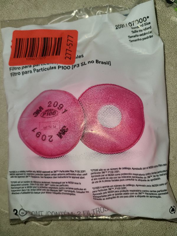 Photo 1 of 3M particulate filters P100 #2091/07000 , Pink, One Size, 2 Count