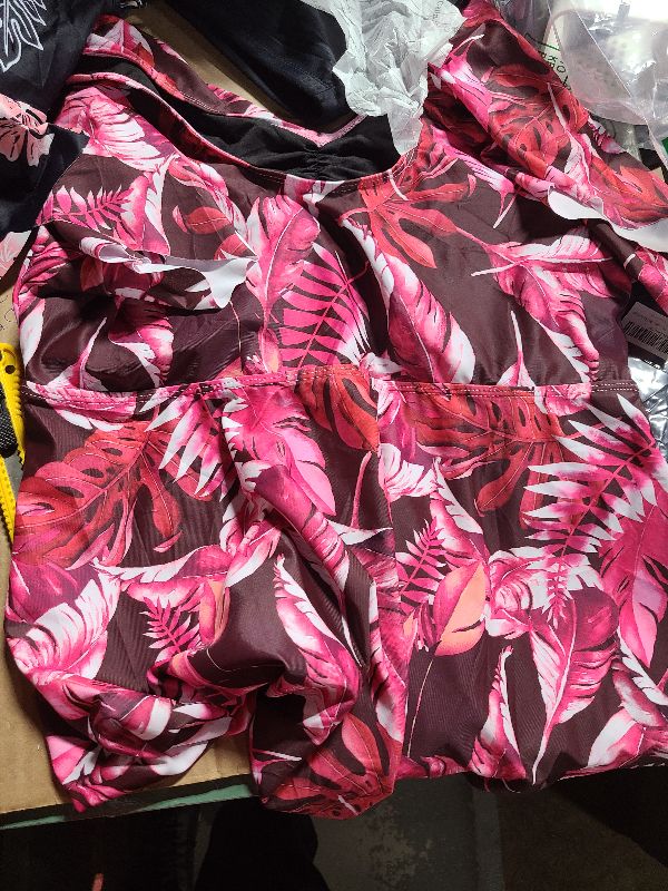 Photo 1 of 
LIENRIDY Women's Plus Size Swimsuits Ruffled Sleeve Tummy Control Swimwear Two Piece Bathing Suits
