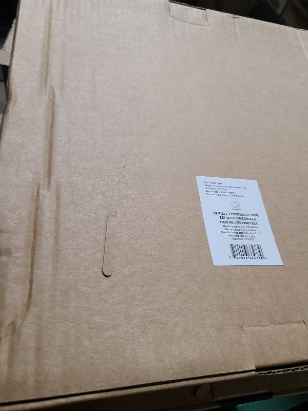 Photo 1 of COOK WITH COLOR Bamboo Kitchen Utensil Set with Drawer Organizer | Cooking Tools and Storage Caddy, Black, 18 Piece Gadget Set