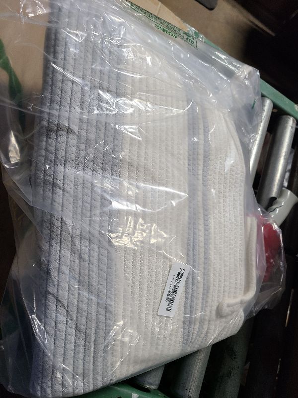 Photo 1 of 2 Pack Large Tall Rope Laundry Baskets, Cotton Laundry Hamper, Dirty Clothes Hampers Woven Basket, Blanket Basket Storage for Living Room, Dirty Clothes Baskets for Bedroom, Baby Room, 58L&28L Grey