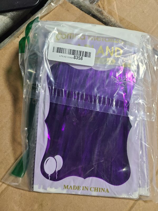 Photo 1 of 10 Pack 10 Feet Purple Fringe Garland Foil Fringe Garland Metallic Tinsel Streamers Fringe Backdrop Banner for Parade Floats Birthday Party Decorations Halloween Christmas Decoration (Purple)