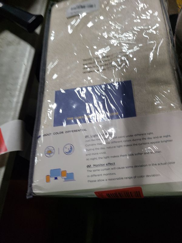 Photo 1 of 100% Blackout Shield Linen Blackout Curtains for Bedroom 96 Inches Long, Back Tab/Rod Pocket Living Room Drapes, Thermal Insulated Blackout Curtains 2 Panels Set, 50" W x 96" L,Cream