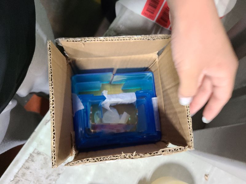 Photo 1 of 12 Pcs Iridescent Display Risers Acrylic Display Risers Rainbow Acrylic Stands 3 Tiered Iridescent Rectangle Tabletop Shelf Showcase Fixtures For Dessert Cupcake Candy Treat Action Figure Display