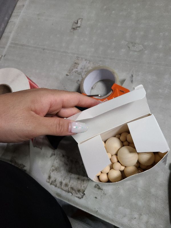 Photo 1 of 250 Pieces Wooden Balls Unfinished Round Craft Small Wooden Ornaments Assorted Balls Spheres in 7 Sizes for DIY Craft Projects Jewelry Making Art Supplies