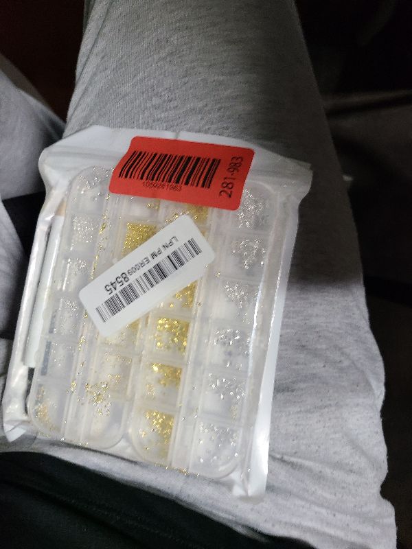 Photo 1 of 2640Pcs 3D Star Nail Charms, Gold & Silver Multi-Shapes Metallic Nail Art Gems and Small Round Caviar Beads, Craft Jewels Nail Rhinestones Accessories Manicure Decor with Tweezers and Pick-up Pencil